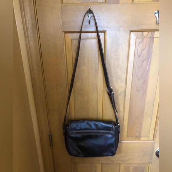 Classic Dark Brown Vegan Leather Vinyl Shoulder Bag with wallet Jenny Buchanan - Picture 12 of 12